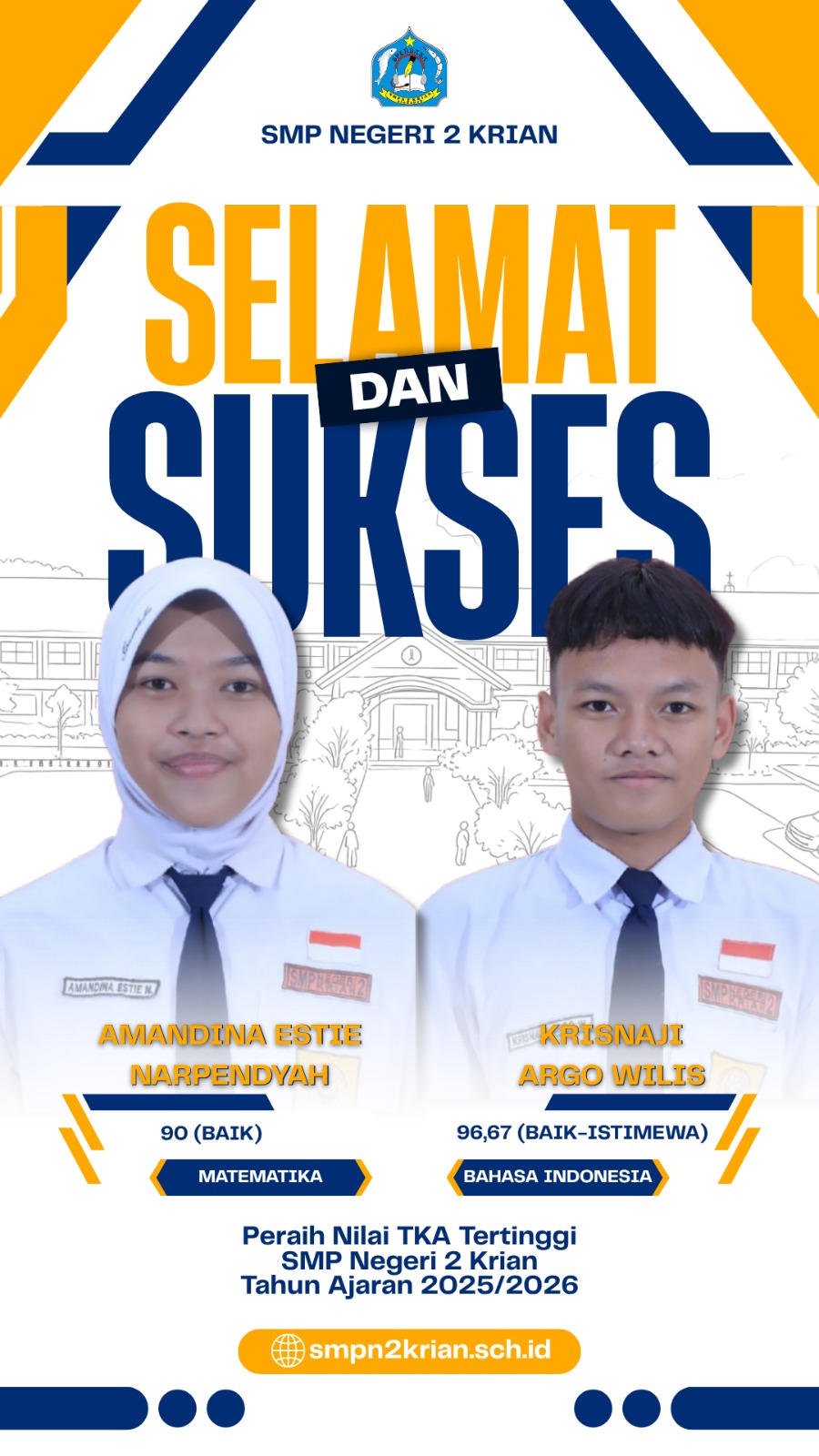 Selamat Atas Diraihnya Nilai Tertinggi TKA 2026