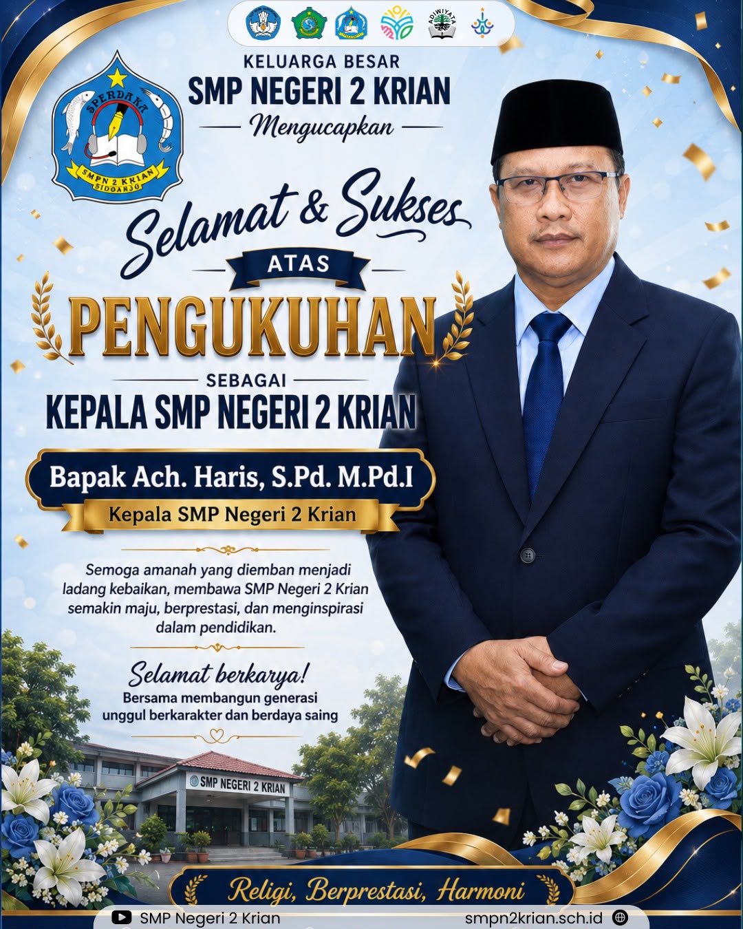 Selamat dan Sukses atas Pengukuhan Kepala SMP Negeri 2 Krian